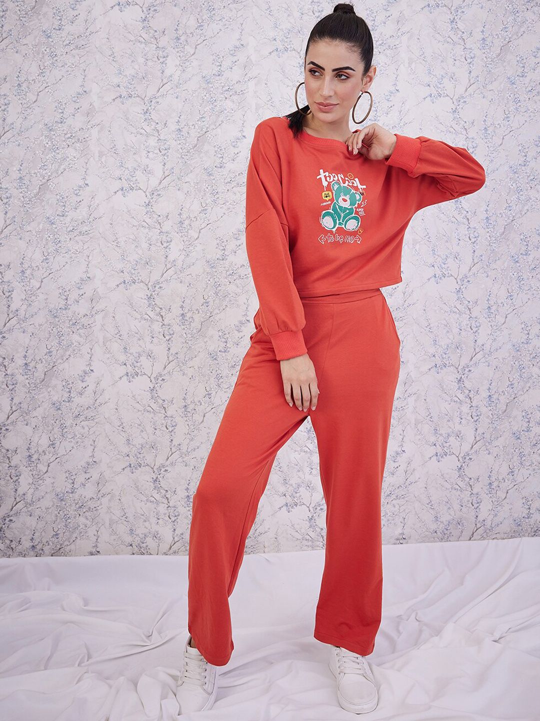 Athena Graphic Printed Sweatshirt With Straight Trousers Co-Ords