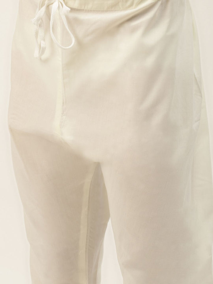 SOJANYA Men Pink & Golden Ethnic Motifs Kurta with Churidar & Nehru Jacket