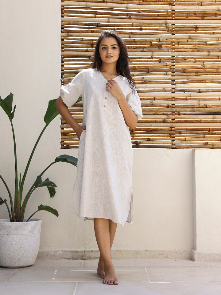 Sanskrutihomes kapas midi nightdress