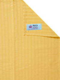 Myntra Elegant Homes Yellow & White Striped 300 TC King Bedsheet dengan 2 Sarung Bantal