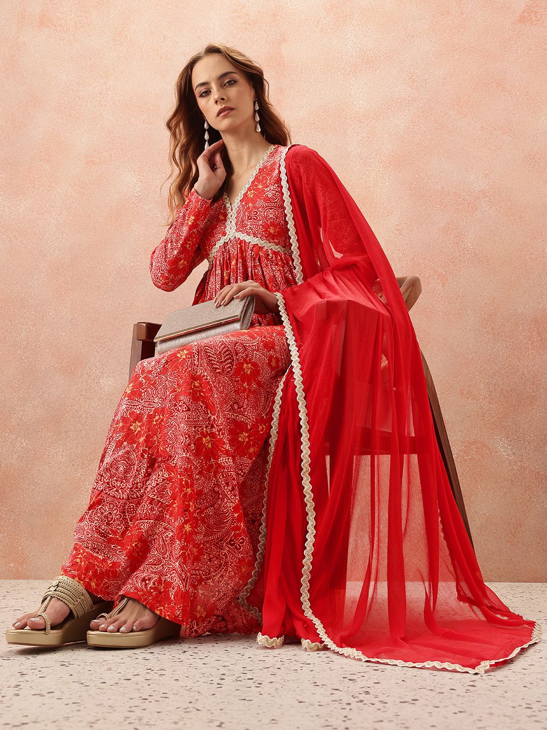 all about you Lace Taping Ethnic Dress