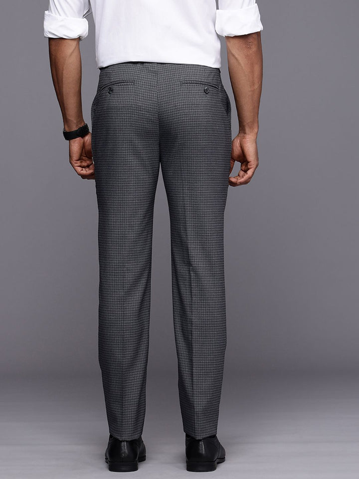 Raymond Men Checked Slim Fit Trousers