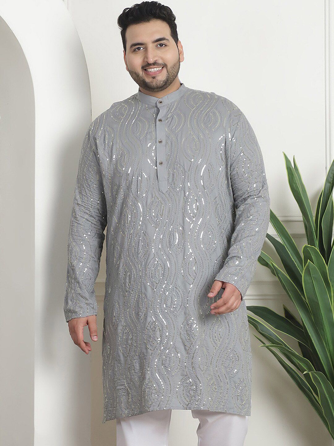 SOJANYA PLUS Kurta Kapas Tulen Berlabuci Dihiasi