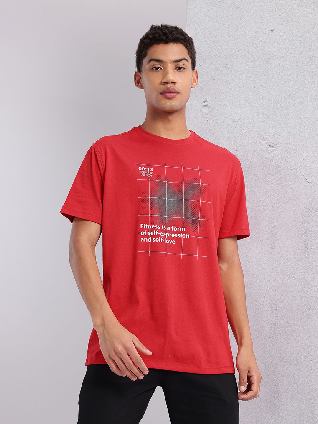 HRX by Hrithik Roshan Typography Print Training T-shirt