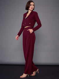 SASSAFRAS worklyf Notch Collar Crop Blazer With Trousers Co-Ords
