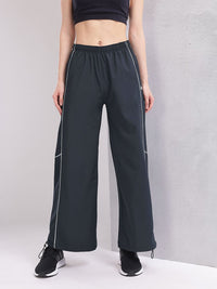 HRX by Hrithik Roshan Women Contrast Piping Rapid-Dry Flared Training Track Pants