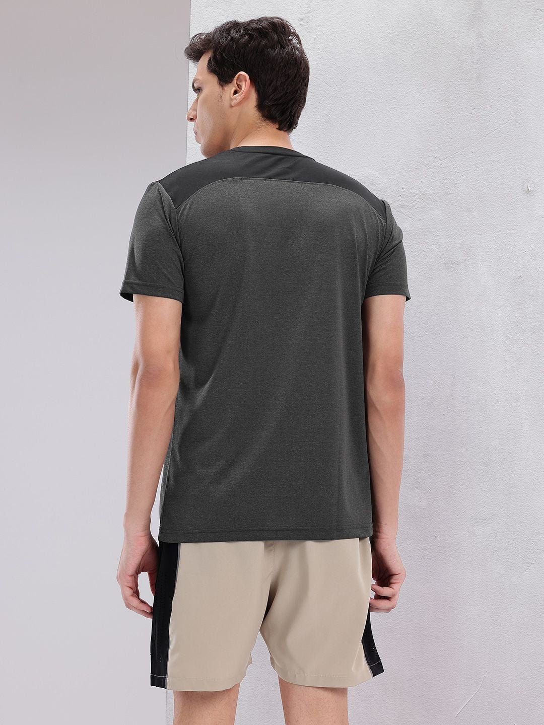 HRX by Hrithik Roshan Men Contrast Panel Rapid-Dry Training T-shirt