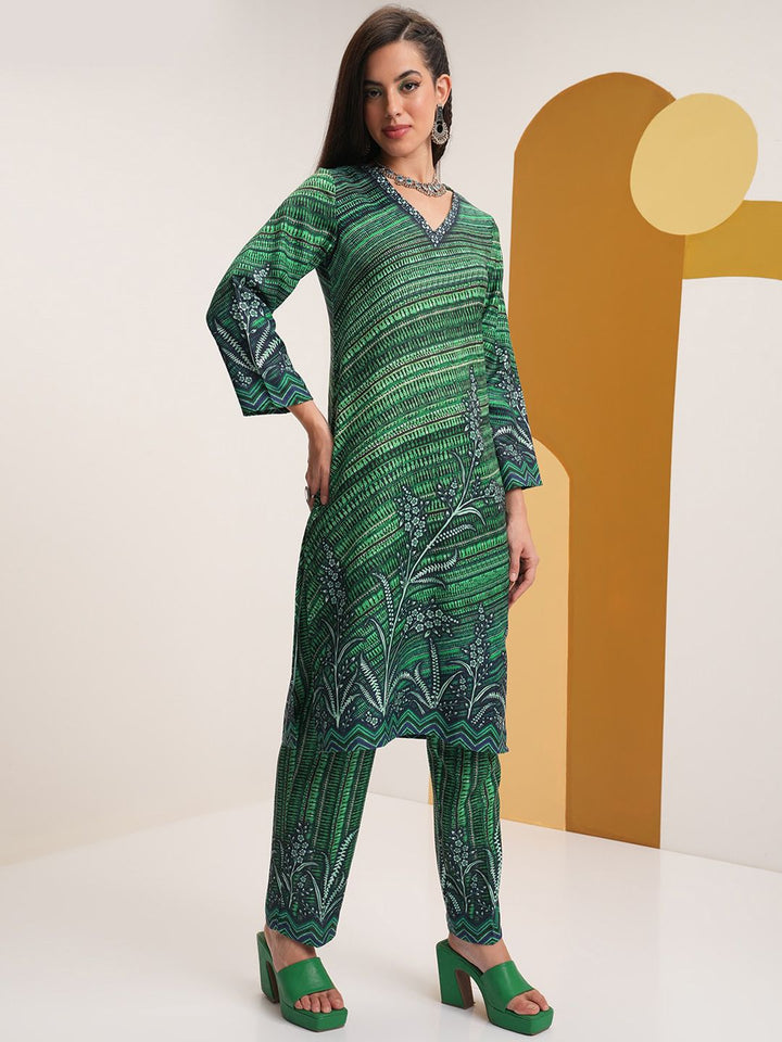Vishudh Winter Regular Straight Kurta With Elasticated Trousers