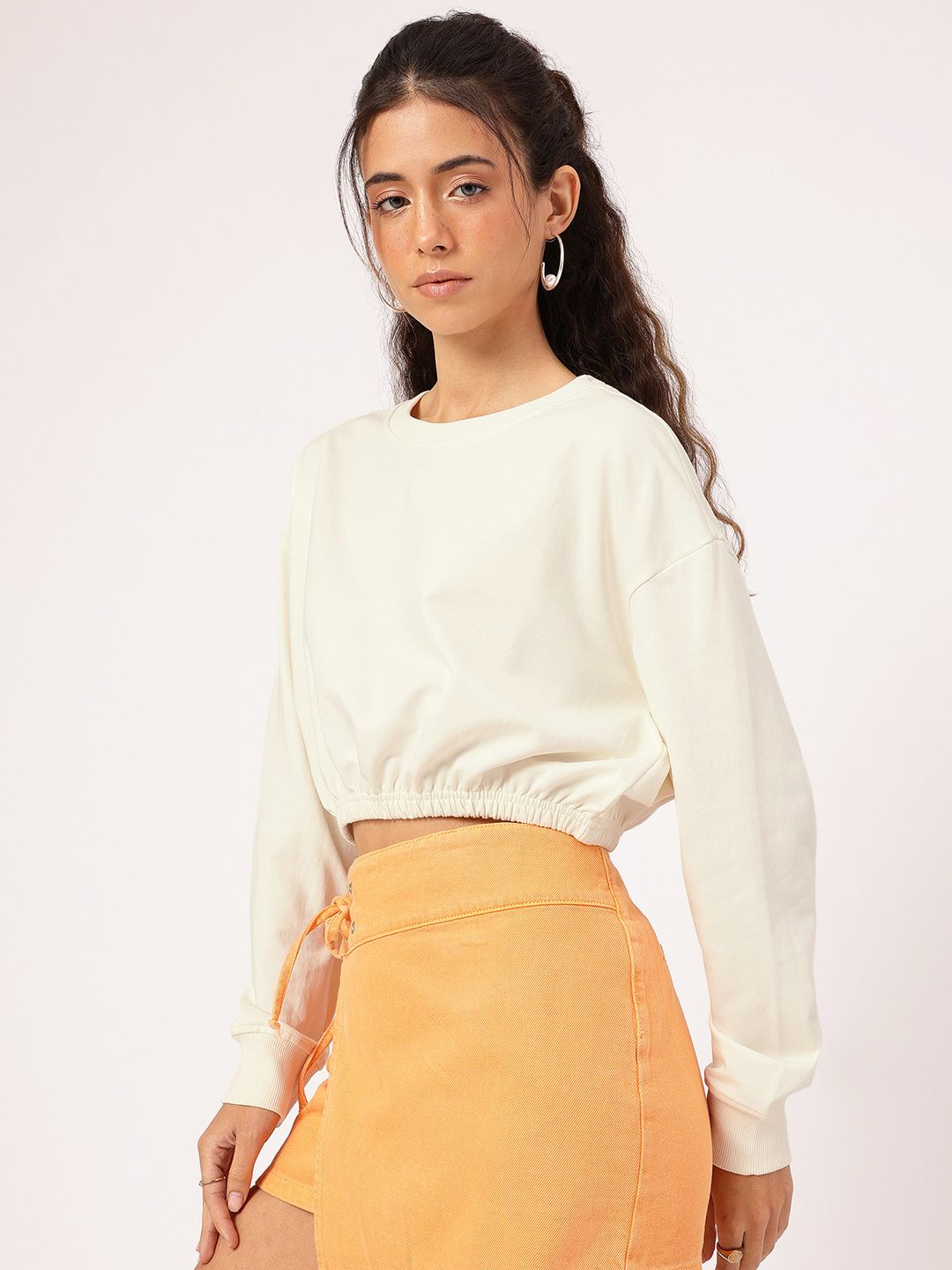 DressBerry Drop-Shoulder Sleeve Sweatshirt