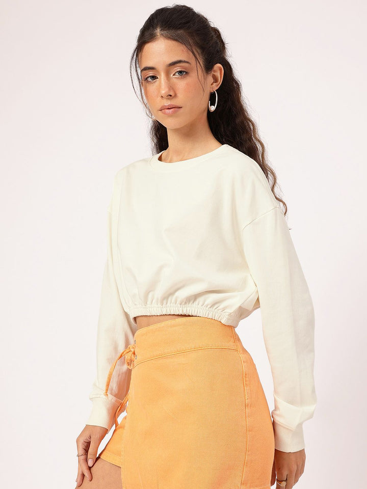 DressBerry Drop-Shoulder Sleeve Sweatshirt