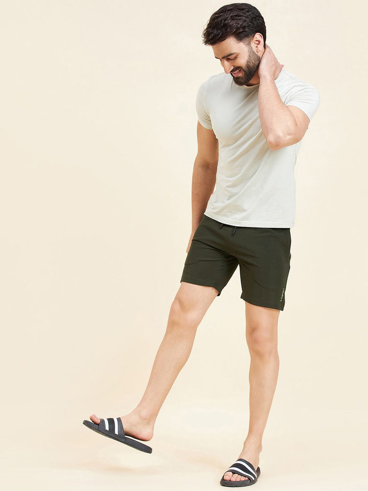 Sweet Dreams Olive Men Mid-Rise Shorts