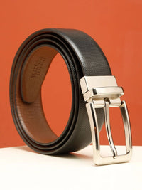 Teakwood Leathers Men Textured Leather Reversible Formal Belt