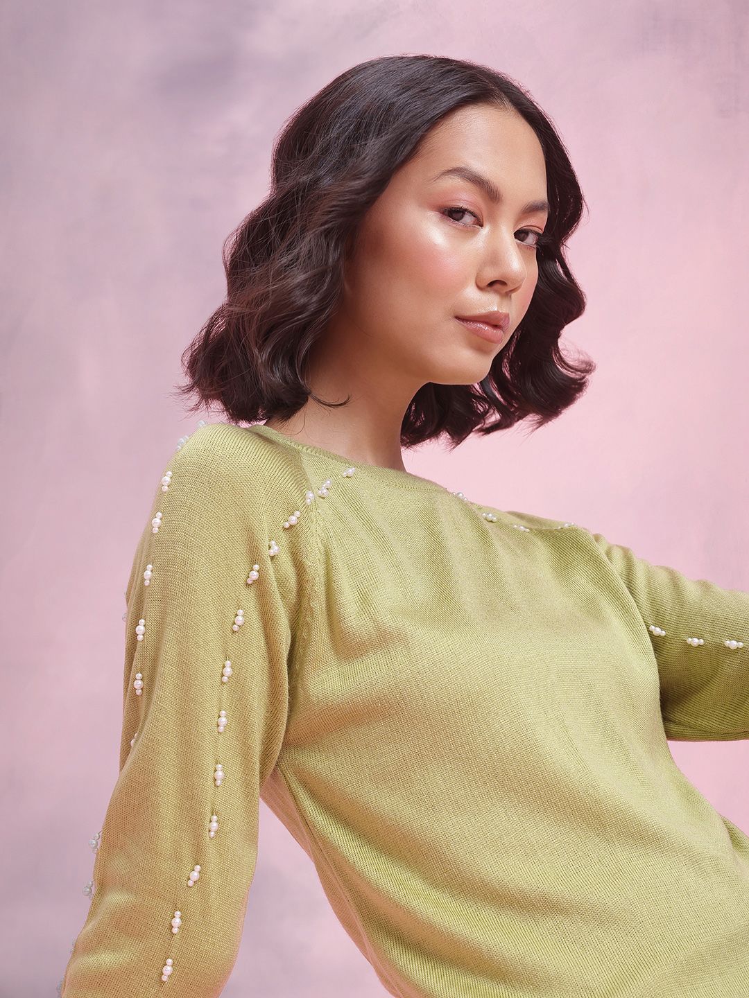 DressBerry Beads Embroidered Acrylic Pullover