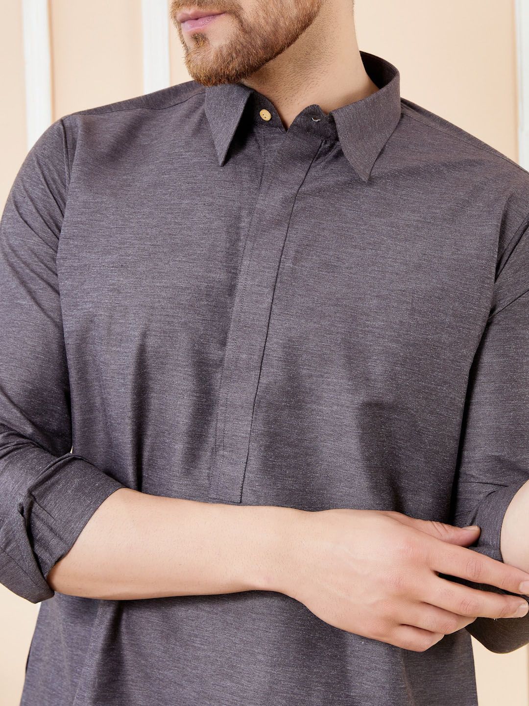 See Designs Shirt Collar Cotton Pathani Kurta