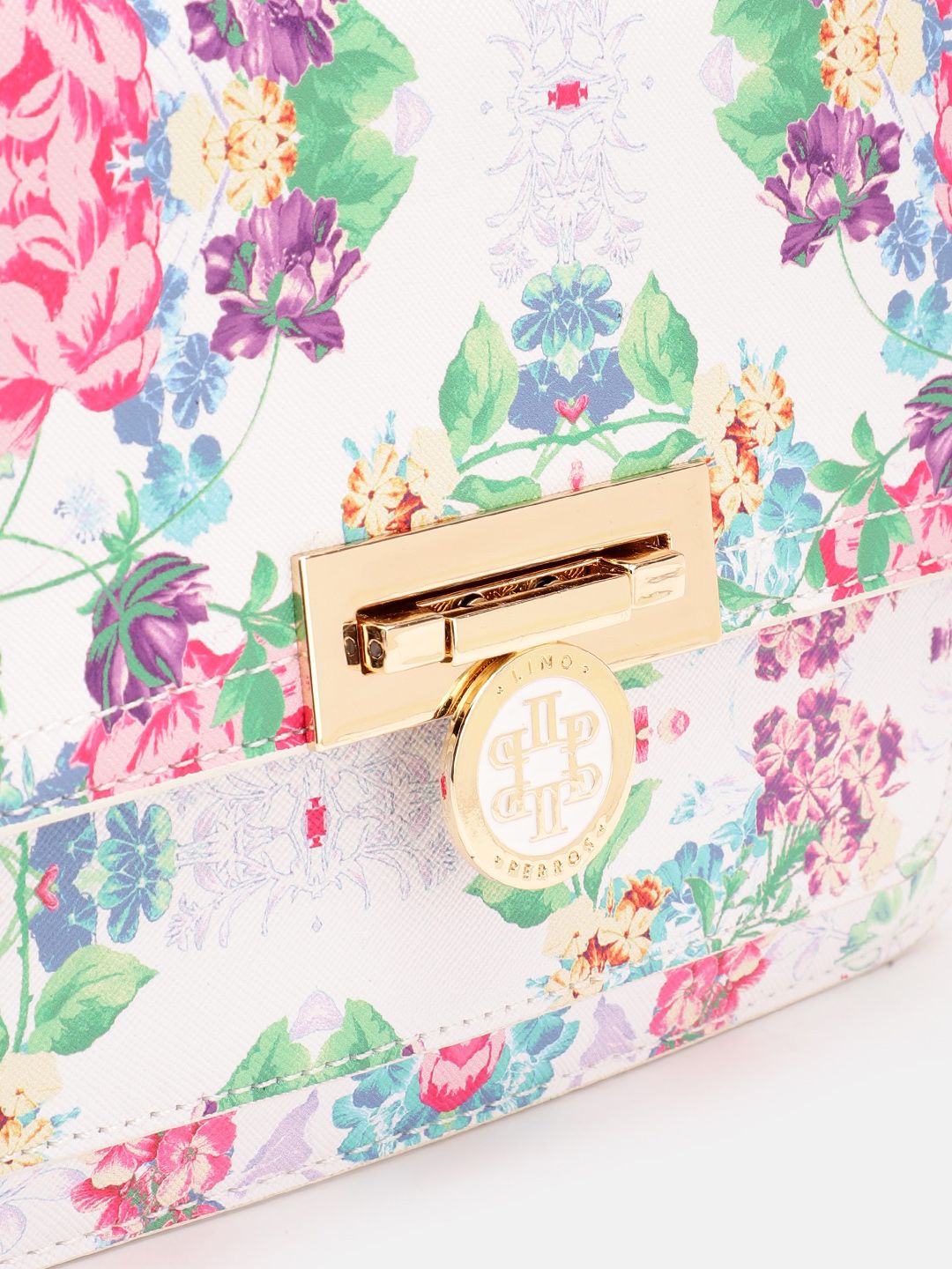 Lino Perros Floral Printed Structured Shoulder Bag
