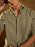 Dennison Men Drop Shoulder Oversized Textured Shirt
