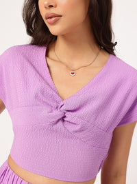 DressBerry Allure & Adventure Cropped Twisted Seersucker Co-Ords