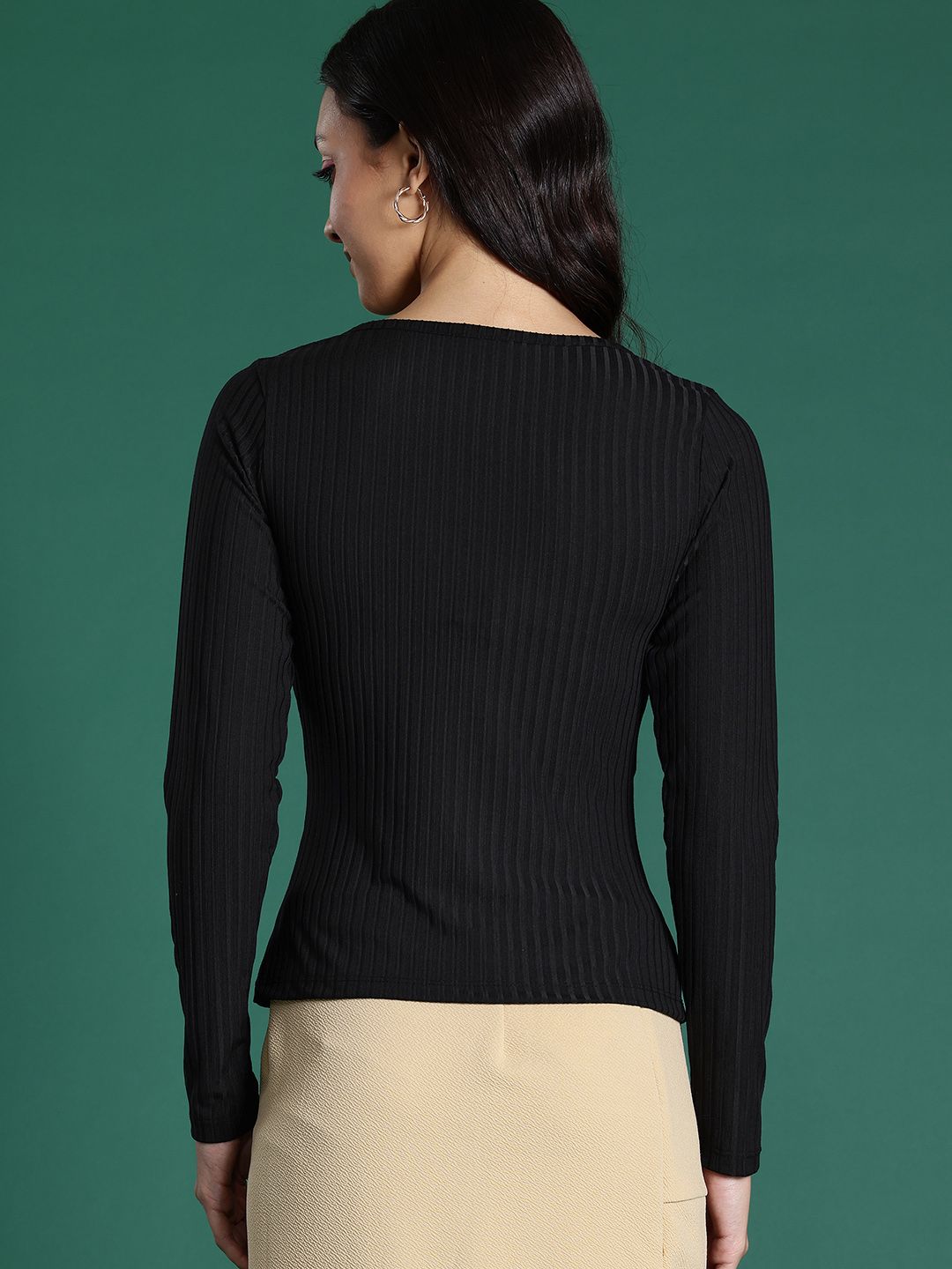 DressBerry Ribbed Scoop Neck Top