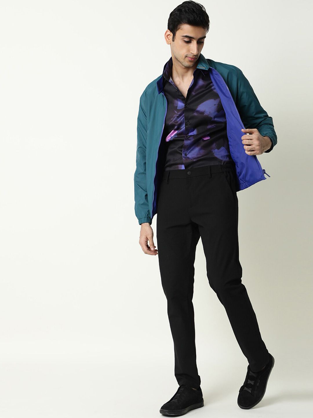 RARE RABBIT Men Adol Tailored Fit Reversible Solid Jacket