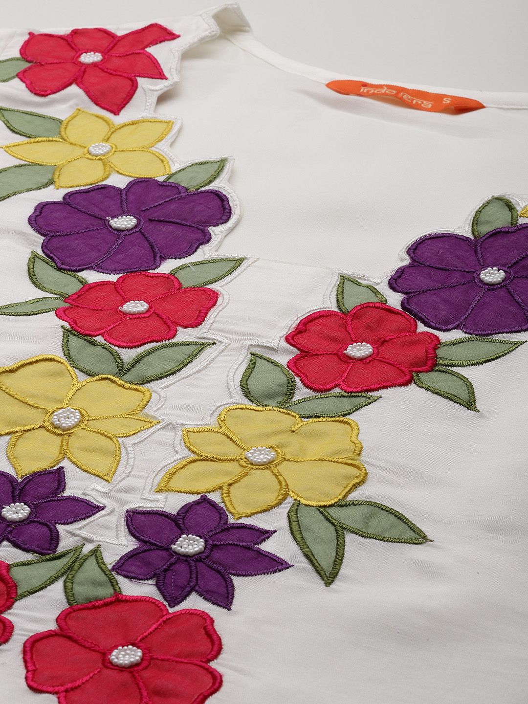 Indo Era Women Floral Embroidered Regular Patchwork Kurta with Trousers & With Dupatta