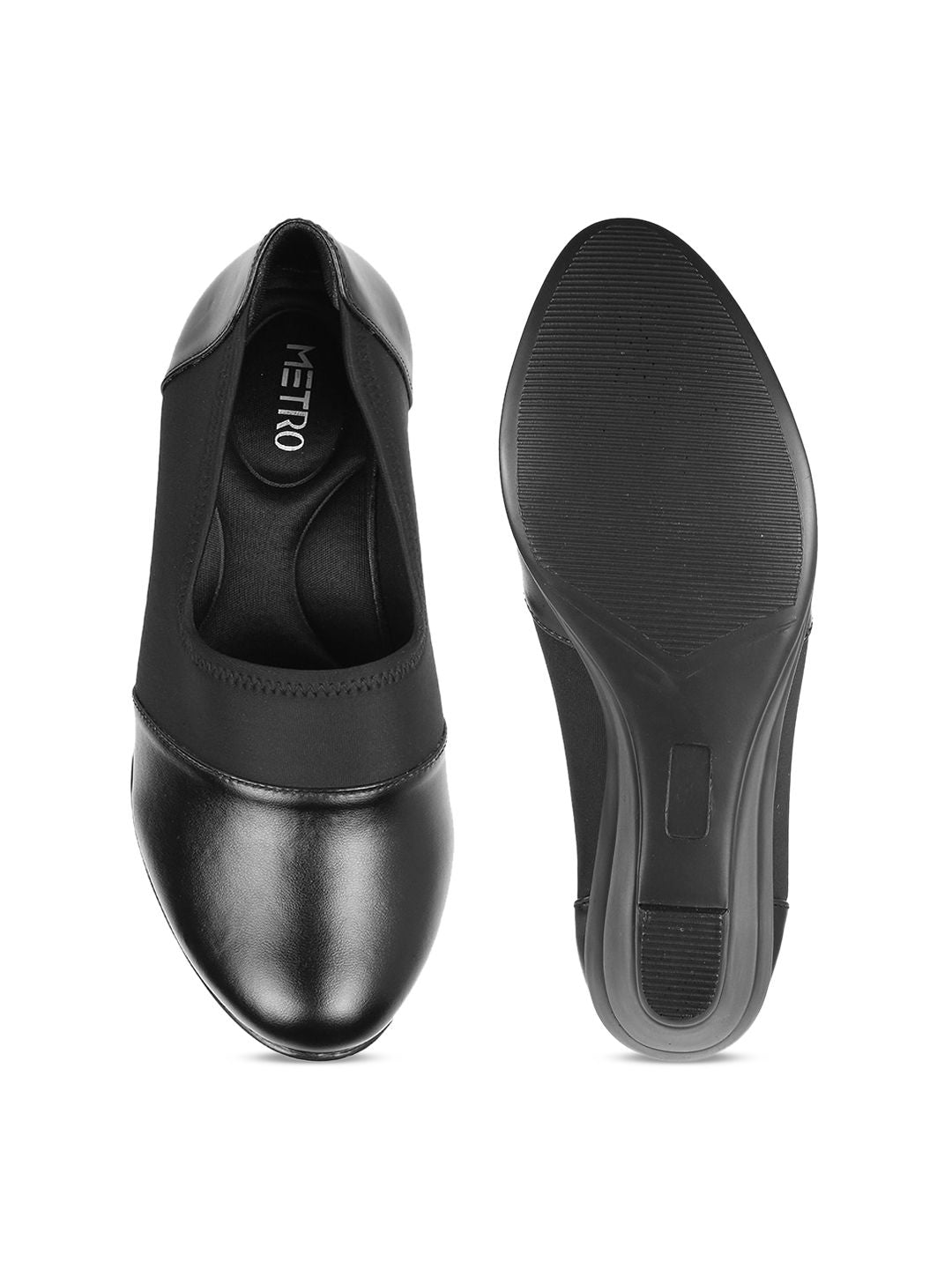 Metro Black Solid Pumps Heels
