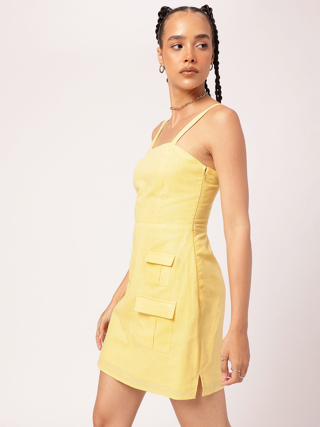 DressBerry Functional Fashion Cotton Linen Sheath Mini Dress