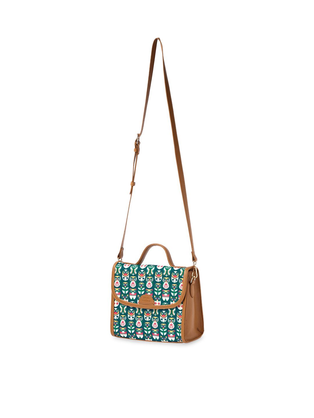 TEAL BY CHUMBAK Graphic Printed Satchel Bag