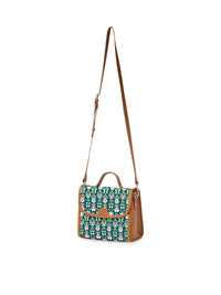 TEAL BY CHUMBAK Graphic Printed Satchel Bag