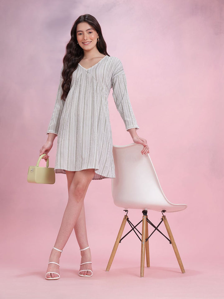 DressBerry Striped A-Line Dress