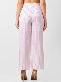 SPYKAR Women Striped Cropped Cotton Trousers