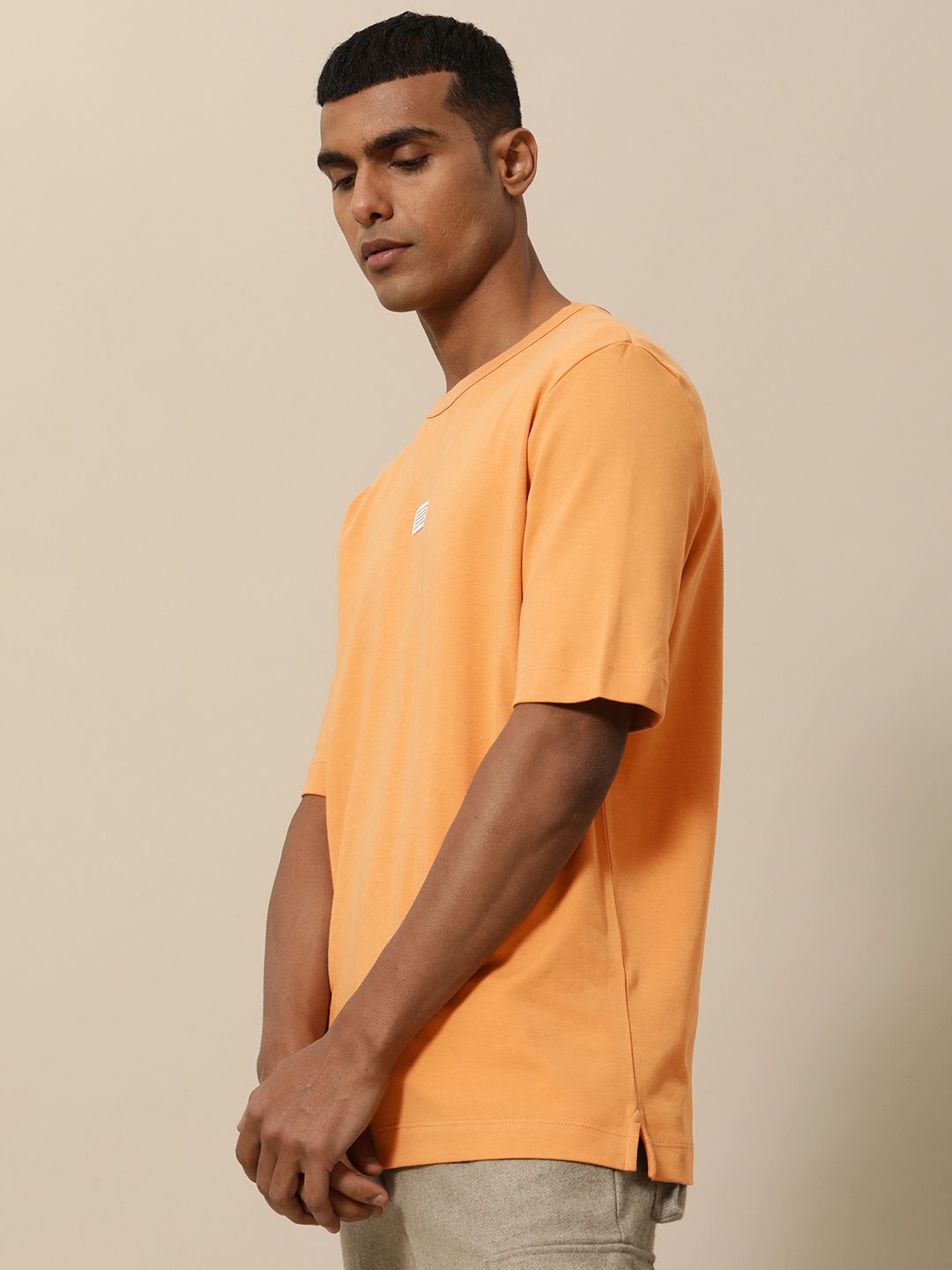 Mr Bowerbird Men Orange Pure Cotton Philosophy Oversized T-shirt
