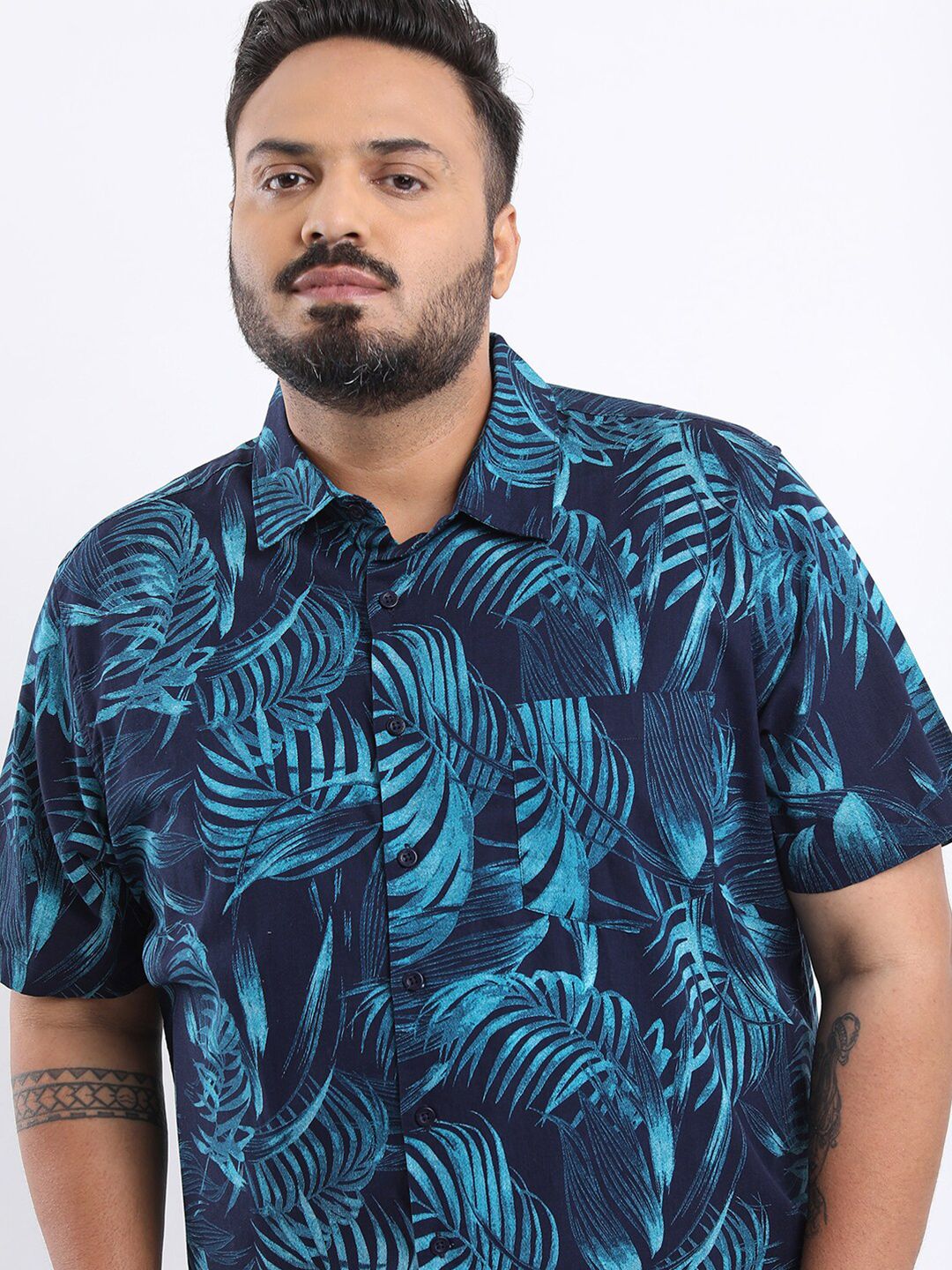 HIGHLANDER Men Plus Size Regular Fit Floral Printed Casual Shirt