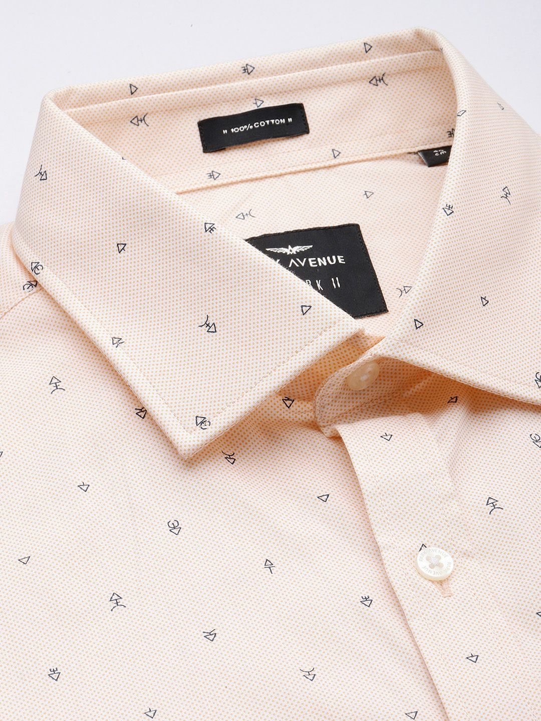 Park Avenue Slim Fit Opaque Micro Ditsy Printed Pure Cotton Formal Shirt
