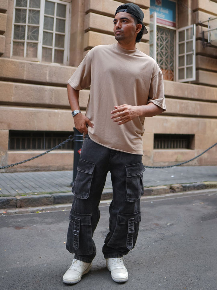 Powerlook Men Pure Cotton Loose Fit Cargos Trousers