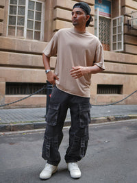 Powerlook Men Pure Cotton Loose Fit Cargos Trousers