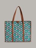 TEAL BY CHUMBAK Owl March Printed Shopper Tote Bag