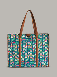 TEAL BY CHUMBAK Owl March Printed Shopper Tote Bag