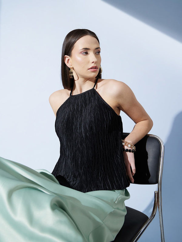 STREET 9 Black Shoulder Straps Top