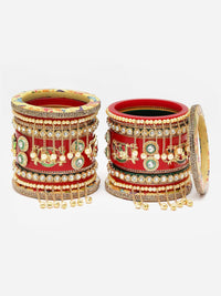 Set PANASH 22 Gelang Bertampal Batu & Manik Bersalut Emas