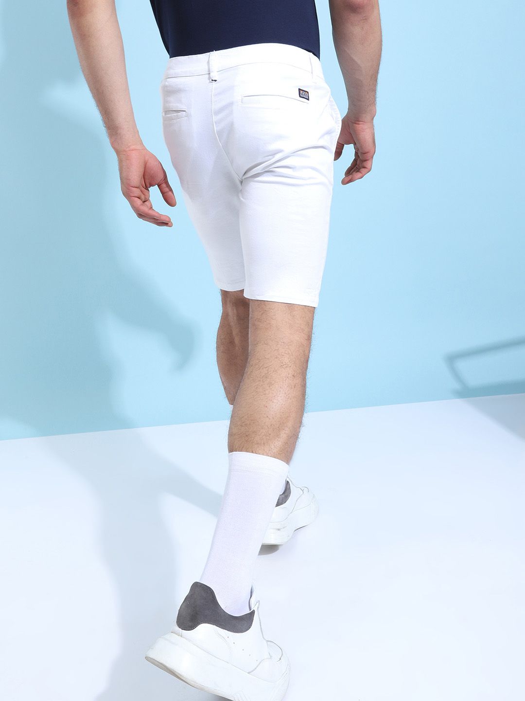 The Indian Garage Co Men Pure Cotton Solid Slim Fit Regular Shorts