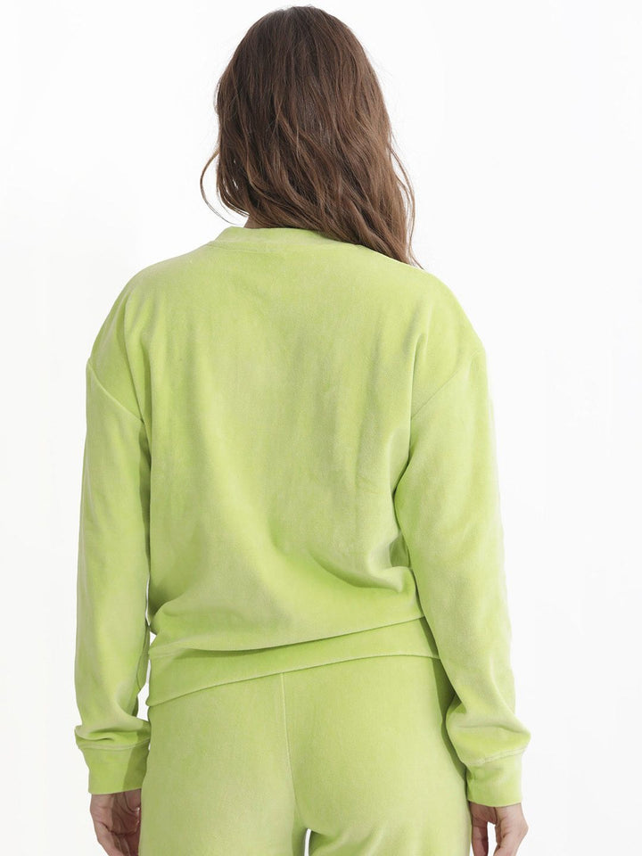 Rareism bulat leher kapas pullover sweatshirt