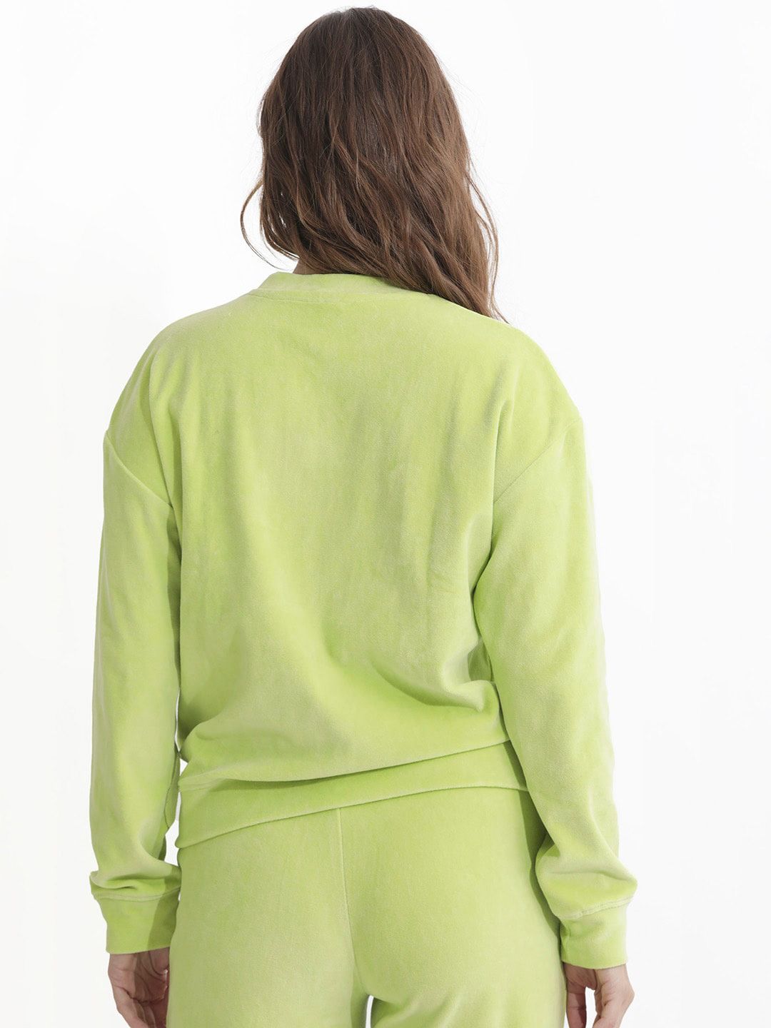 Rareism bulat leher kapas pullover sweatshirt