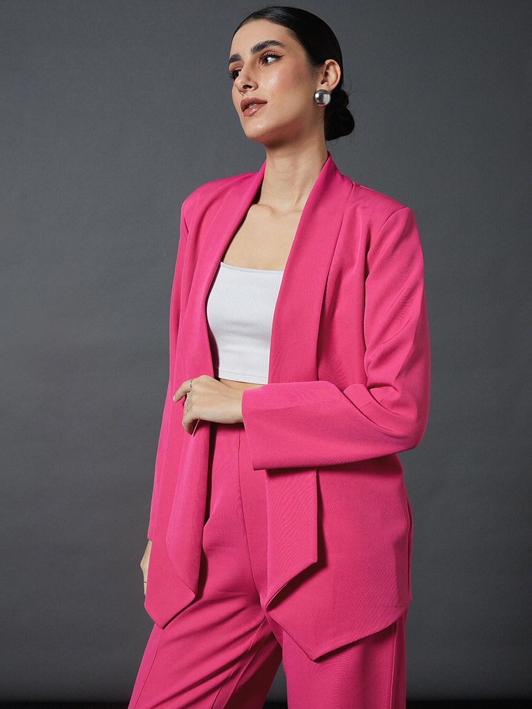 SASSAFRAS worklyf Shawl Collar Comfort Fit Front Open Blazer