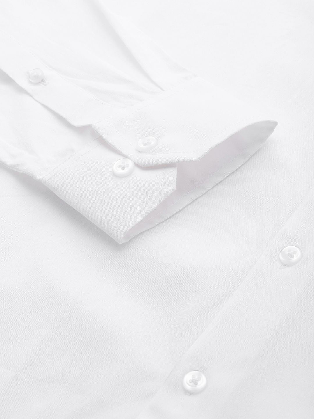Hancock Men White Solid Slim Fit Pure Cotton Formal Shirt
