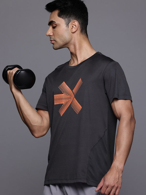 HRX oleh Hrithik Roshan Men Logo Logo Bercetak T-Shirt