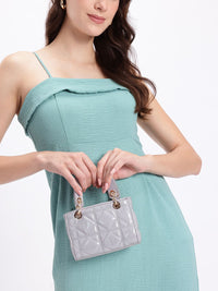 DressBerry Quilted Handheld Bag with Detachable Sling Strap
