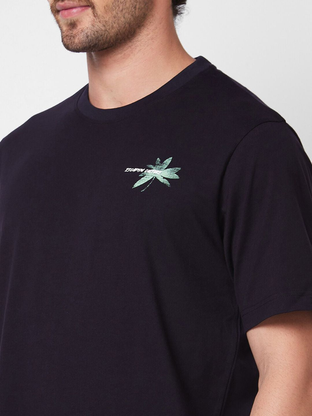 SPYKAR Round Neck Short Sleeves Abstract Printed Pure Cotton Slim Fit T-shirt