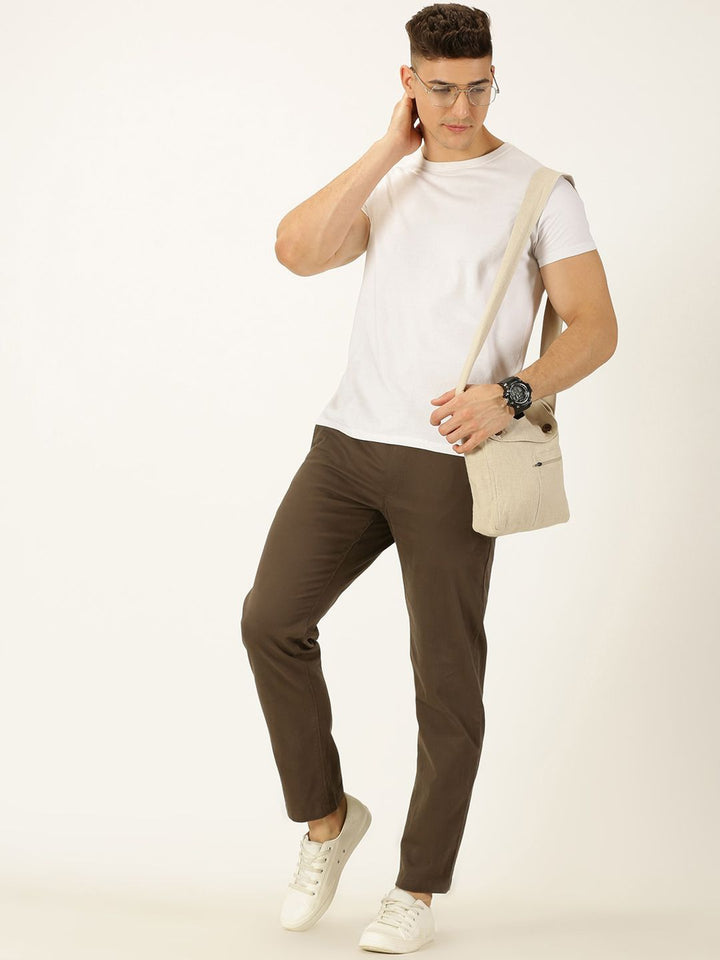 Thomas Scott Men Smart Mid Rise Cotton Chinos Trousers