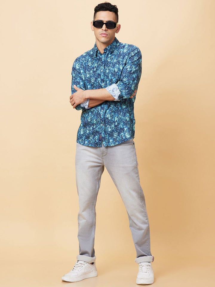 Being Human Men Slim Fit Floral Opaque Printed Casual Shirt