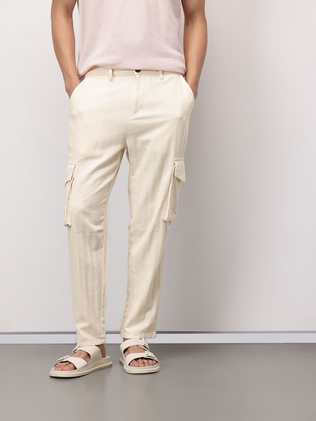 ether Kora Men Cotton Linen Cargos